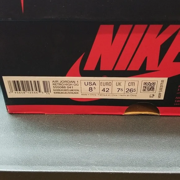 Air Jordan 1 Retro High OG "Royal Toe" - Picture 8 of 8